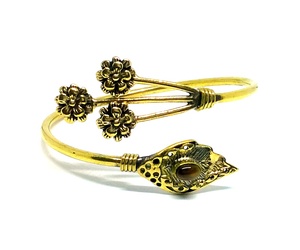 Brazalete de latón con piedra de tigre de moda para mujer hecho a mano 2018, brazalete elegante - Product Image 2