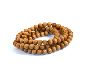 Riddhi Siddhi 108 Mala <b>Beads</b> Sandalwood Wood Premium Quality 50+ Year Old Dark Yellow to Dark Golden Brown for Meditation Prayer - Product Image 1