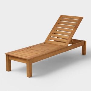 Chaise longue pliante en bois massif moderne personnalisée chaise longue de jardin de plage extérieure durable dans un style de loisirs minimaliste - Product Image 2