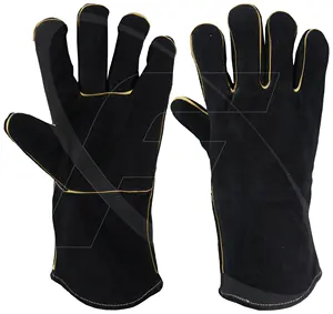 Gants de soudage de qualité supérieure Les gants en cuir de vachette fendu sont résistants à la chaleur et renforcés - Product Image 1