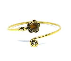 Vente en gros de bracelets manchette mode couleur or en oeil de tigre pour femmes et filles bijoux bracelets cadeaux - Product Image 1