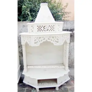 Exclusive White Marble Handmade Temple