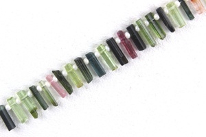 Forme de crayon attrayante pierre précieuse en vrac tourmaline multicolore rugueuse naturelle matière première de haute qualité pour la fabrication de bijoux - Product Image 2