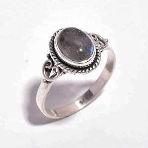 Jugar fuego labradorita piedra azul joyería 925 plata esterlina anillos al por mayor anillos hechos a mano joyería fina hecha a medida - Product Image 3