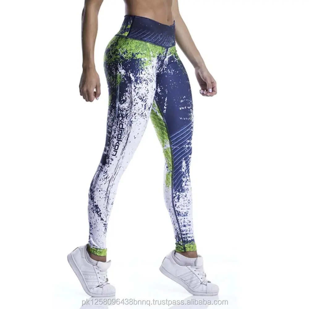 Yoga Gym Running Sport hose für Frauen mit benutzer definierten Sublimation mustern aus Polyester und Spandex