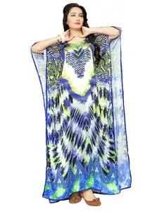 Женский атласный Шелковый кафтан с цифровым 3D-принтом, пляжная одежда 2017