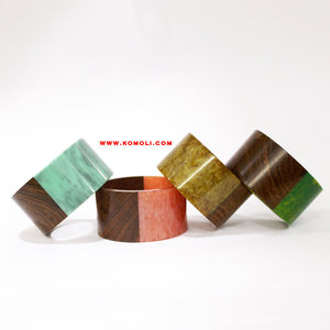 Combination Wood and <b>Resin</b> <b>Jewellery</b> Bangle Custom Wholesale Jewelry - Product Image 5