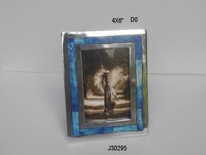 Marco de fotos de aluminio con pulido de espejo y mosaico de madreperla Marco de fotos de metal Marco de fotos de escritorio de mesa - Product Image 4