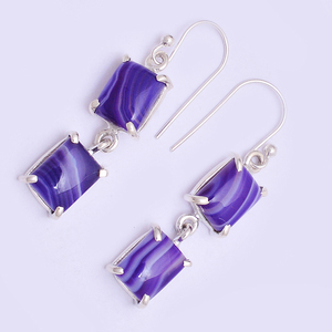925 Sterling Silver Earring with Silver Plated Banded Agate Gemstone Earring Jewelry Romantic Fashionable Earring For Women - Product Image 2