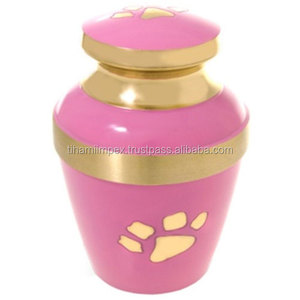Urn de crème poli, de couleur rose, pour jour et anniversaire, fait à la main, en métal doré, de haute qualité - Product Image 2