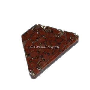 Red Jasper Trapezoid Cabs Carved <b>Orgonite</b> Gemstone Love Style Agate Handcrafted Technique - Product Image 1