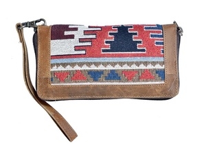 Broderie à la main en cuir véritable Couleur marron Pochette à monnaie Portefeuilles pour femmes Sacs à main Pochettes Pochettes pour femmes et dames - Product Image 5