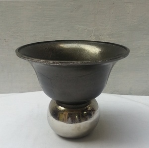 Bol à chocolat décoratif en métal poli argenté, vaisselle de salle à manger d'hôtel, bol de service à dessert de mariage au meilleur prix - Product Image 5