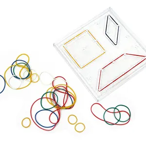 Enfants jouet Éducatif en plastique 15CM 5 Broches OH Carré Geoboard d'apprentissage aides pédagogiques