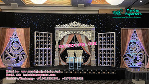 การตกแต่งเวทีงานแต่งงานที่โดดเด่น, การตกแต่งเวทีงานหมั้นที่ดีที่สุด, เวทีงานแต่งงานแบบอินเดียที่สวยงาม - Product Image 6