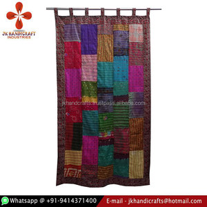Proveedor de oro, seda, Sari, Patchwork, Vintage, Kantha, Sari, cortina de tela - Product Image 2
