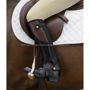 Shemax 2023 Top Qualité Vente Chaude Personnalisé En Gros Équitation Équestre Toutes Les Couleurs Deux Tons Demi Chaps - Product Image 2