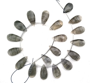 Pierres précieuses en Fluorite naturelle à facettes en forme de poire, perles de Briolette, vente en gros, fabrication de bijoux naturels - Product Image 1