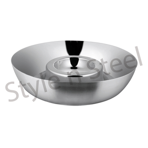 Ensemble de dîner en acier inoxydable pour hôtels et restaurants Bol de service rond pour snack Chip & Dip pour usage domestique Argenterie Matériau métallique - Product Image 4