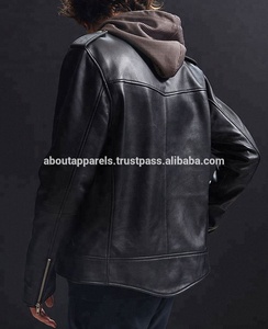 Veste en cuir de moto d'agneau de haute qualité très vendue avec fermeture éclair pour hommes - Product Image 4