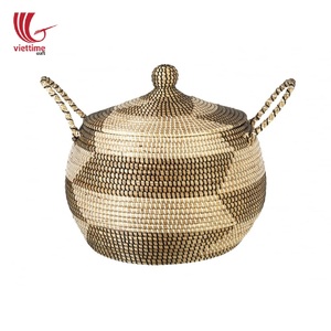 Cestas de almacenamiento de algas marinas con tapas Ropa elegante Cestas decorativas - Product Image 1