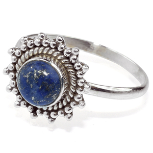 Anillos de plata de ley 925 con forma redonda, bisutería India - Product Image 2