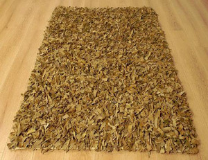 Tapis en fourrure longue et moelleuse tissé à la main en cuir, prix de gros - Product Image 2