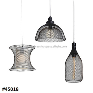 Farmhouse Decor Metal Hanging Pendant Lamp Metal Iron Perforated Cone Figure Hanging Pendant Lamp - Product Image 4