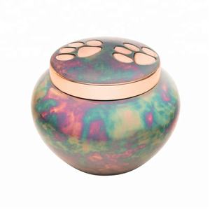 Paw Engraved Classic Design Pet Cremation <b>Urns</b> for Dog <b>Cat</b> Ashes with Brass Raku Antique Finishing Manufacturer and Supplier - Product Image 4