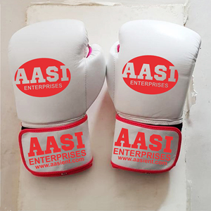 Guantes de Boxeo Profesionales de Cuero Vacuno de Primera Calidad, Blancos y Rosas, con Logotipo Personalizado y Tallas de 8oz a 16oz - Product Image 2