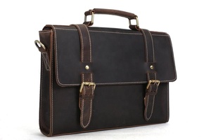 Handmade Vintage <b>Leather</b> Briefcase Messenger Bag <b>Satchel</b> Bag Crossbody Shoulder Bag - Product Image 6