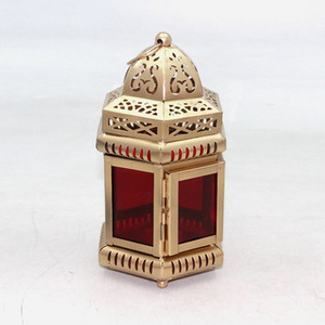 <b>Gold</b> Plated Iron Metal Handmade Hanging <b>Lanterns</b> for Home Decoration - Product Image 1