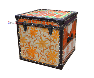 เครื่องจัดเก็บของหนังวัสดุทำมือทรงสี่เหลี่ยมขนาด45X45X45ซม. จัดเก็บของจิปาถะที่มีความจุ10-20L แบบยั่งยืน - Product Image 1