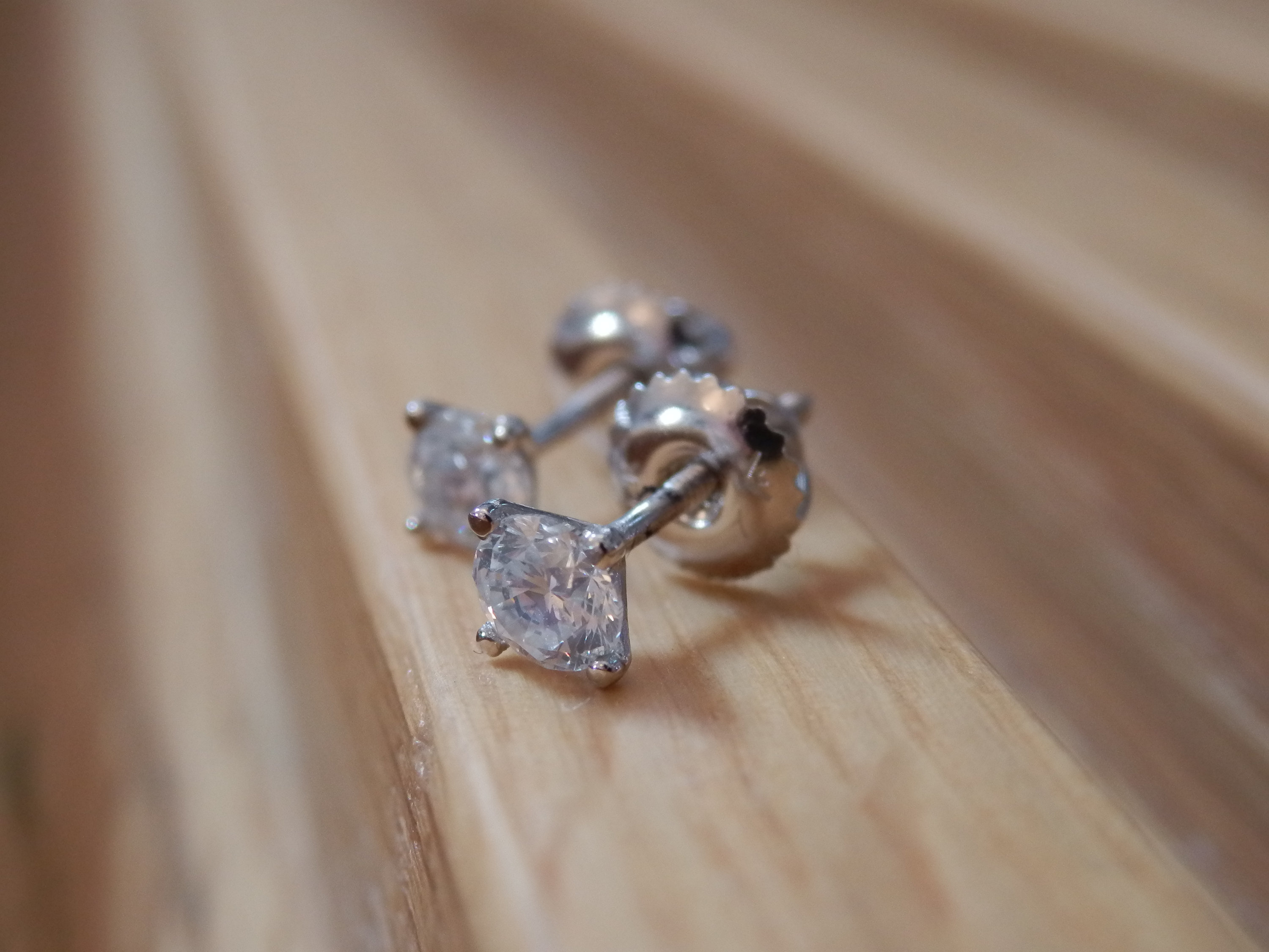 Boucles D'oreilles Clous Diamant 1ct Or Blanc 14k - Certifiées GLI - Personnalisables