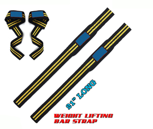 Muñequeras de algodón de alta resistencia para levantamiento de pesas Gimnasio Fitn Deadlift Powerlifting-Figura 8 Correas - Product Image 1