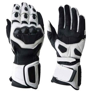 Guantes largos de cuero Unisex para motocicleta profesional - Product Image 1