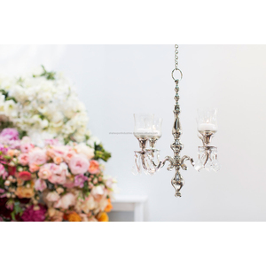 Lámpara de Araña de Metal de Aluminio Colgante de Diseño Elegante para Velas de Té, Ecológica, Decoración de Lujo para el Hogar y Bodas de Navidad - Product Image 1