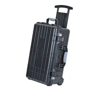 MEIJIA Factory In China High Quality STOCKED Customized Plastic Trolley Box Wheeled Black Tool Case