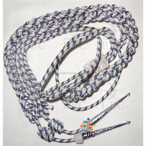 2025 Uniforme Aiguillette Cable de alambre dorado Fourragere Lanyard Wire Ceremonial Aiguillette con dos etiquetas de puntas de latón chapadas en oro - Product Image 6