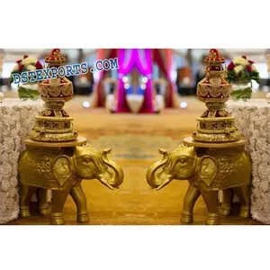 小さな象のテーブルの装飾の彫像結婚式の結婚披露宴の入り口の装飾のための小さな象の繊維の彫像