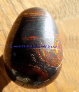 Đánh bóng tự nhiên nhiều màu tinh thể khoáng trứng kết hợp màu đỏ jasper sắt Tiger mắt Sapphire hình bầu dục màu nâu trắng - Product Image 1