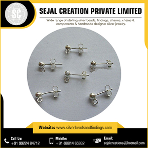 กระดุม925เม็ดกลมเงินสเตอร์ลิง - Product Image 3