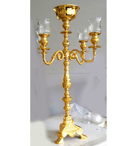 โคมไฟระย้าสีทองโบราณพร้อมถ้วยแก้ว Heavy Duty ทางเลือกตลอดกาลของโคมไฟระย้าที่แข็งแกร่งสําหรับตกแต่งบ้านและงานแต่งงาน - Product Image 1