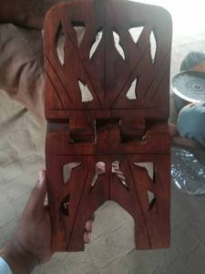 Soporte de Madera Tallado a Mano para Biblia, Soporte Plegable de Madera para Exhibición de Libros y Biblias - Product Image 3