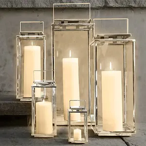优质新品最新设计不锈钢定制尺寸蜡烛灯家居婚礼装饰桌面装饰