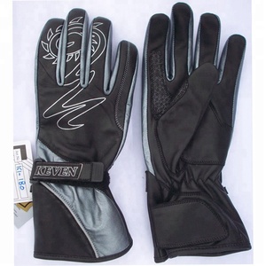 KEVEN KI-130 High Quality Black Genuine Leather Motorbike Gloves Custom Embroidery Logo Waterproof Touchscreen Compatible - Product Image 4