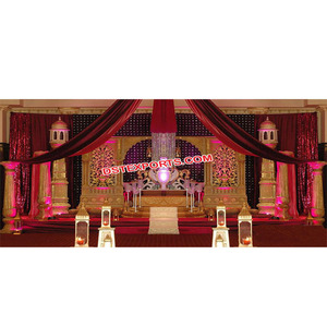 Conjunto de decoración de escenario de boda de estilo marroquí, conjunto occidental de escenario de ceremonia de recepción de boda, fabricante de escenario de matrimonio indio - Product Image 1