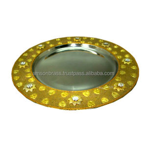 Assiette de service alimentaire en métal d'excellente qualité, fabriquée à la main, bonne conception, vaisselle, assiette de charge, couleur marron, vaisselle et assiettes New Look - Product Image 3