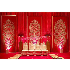 Cortinas de Fondo Bordadas a Mano para Bodas, Decoración de Mandap Indio, Material de Terciopelo Bordado a Mano - Product Image 1