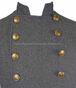 Manteau redingote en laine pour hommes brodé à la main avec logo imprimé personnalisé de mode automne hiver OEM de coton à double boutonnage de grande taille - Product Image 3